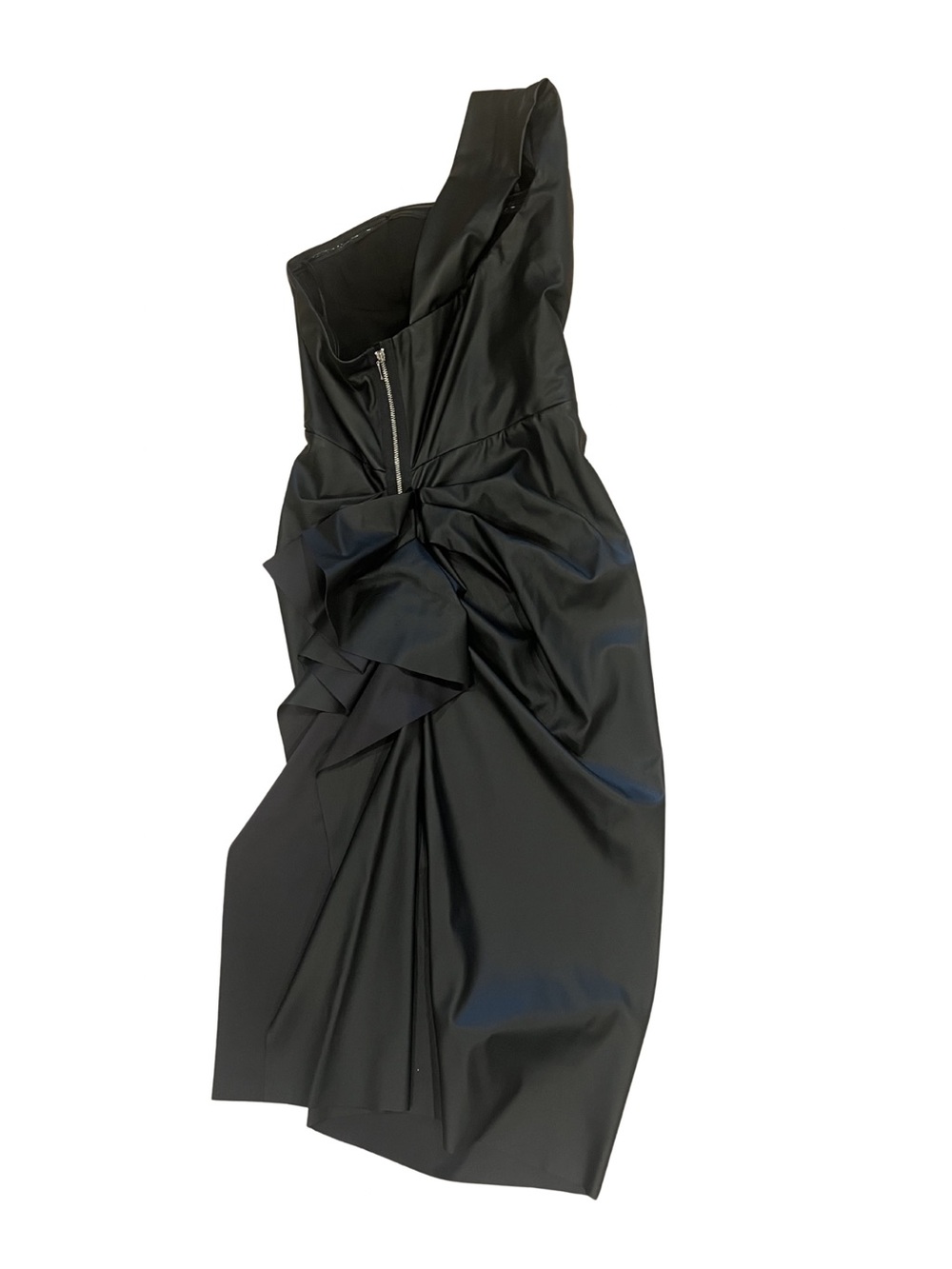 TOOTSIES AIDA Black Midi Leather Dress